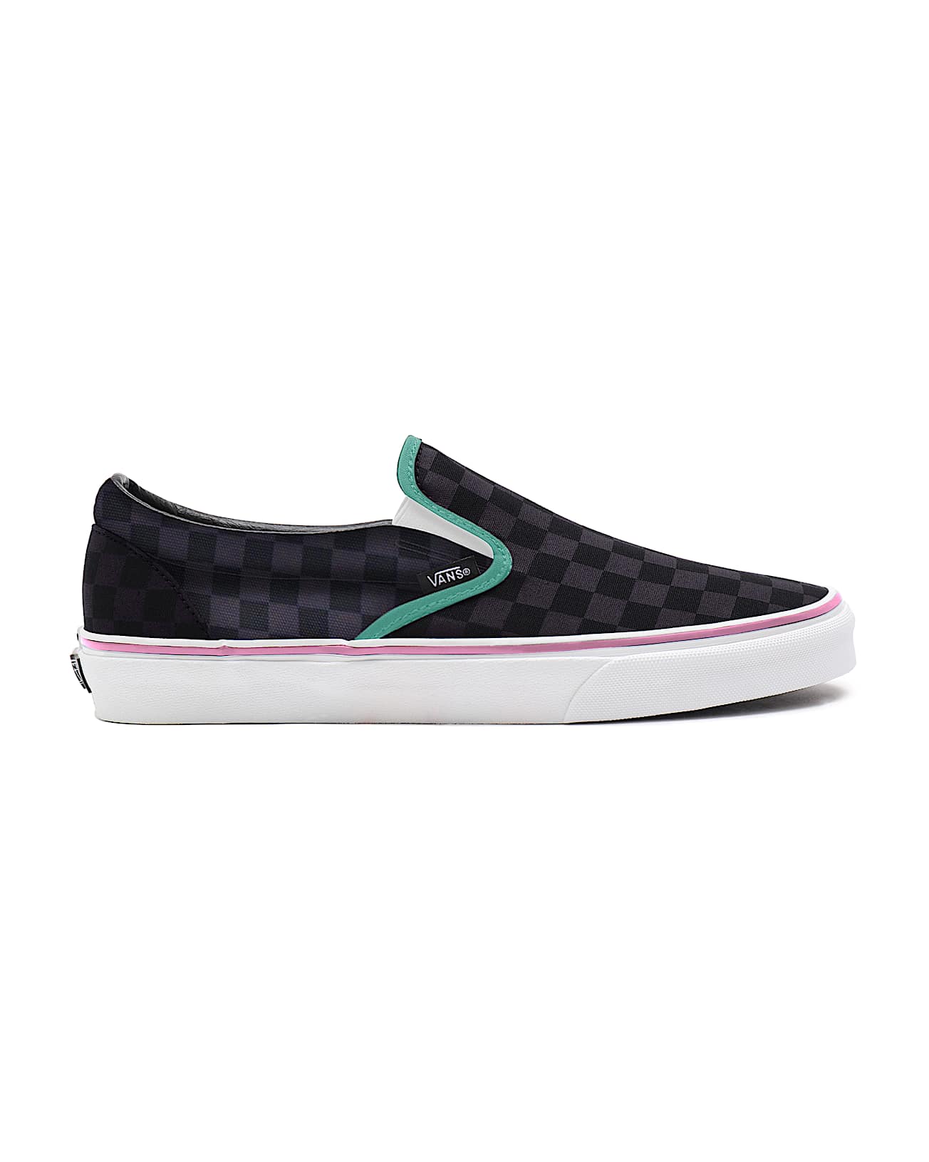 Black Checkerboard Slip-On Personalizadas Anchas - 2