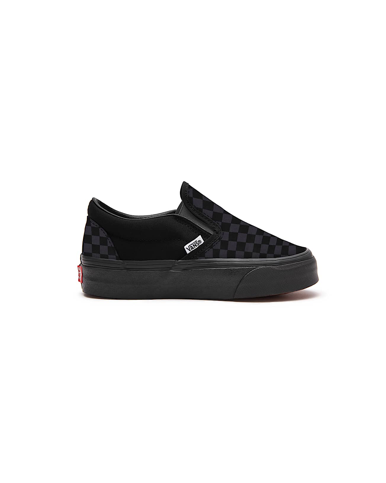 Toddler Customs Total Black Checkerboard Slip-On Shoes (1-4 years) - 2
