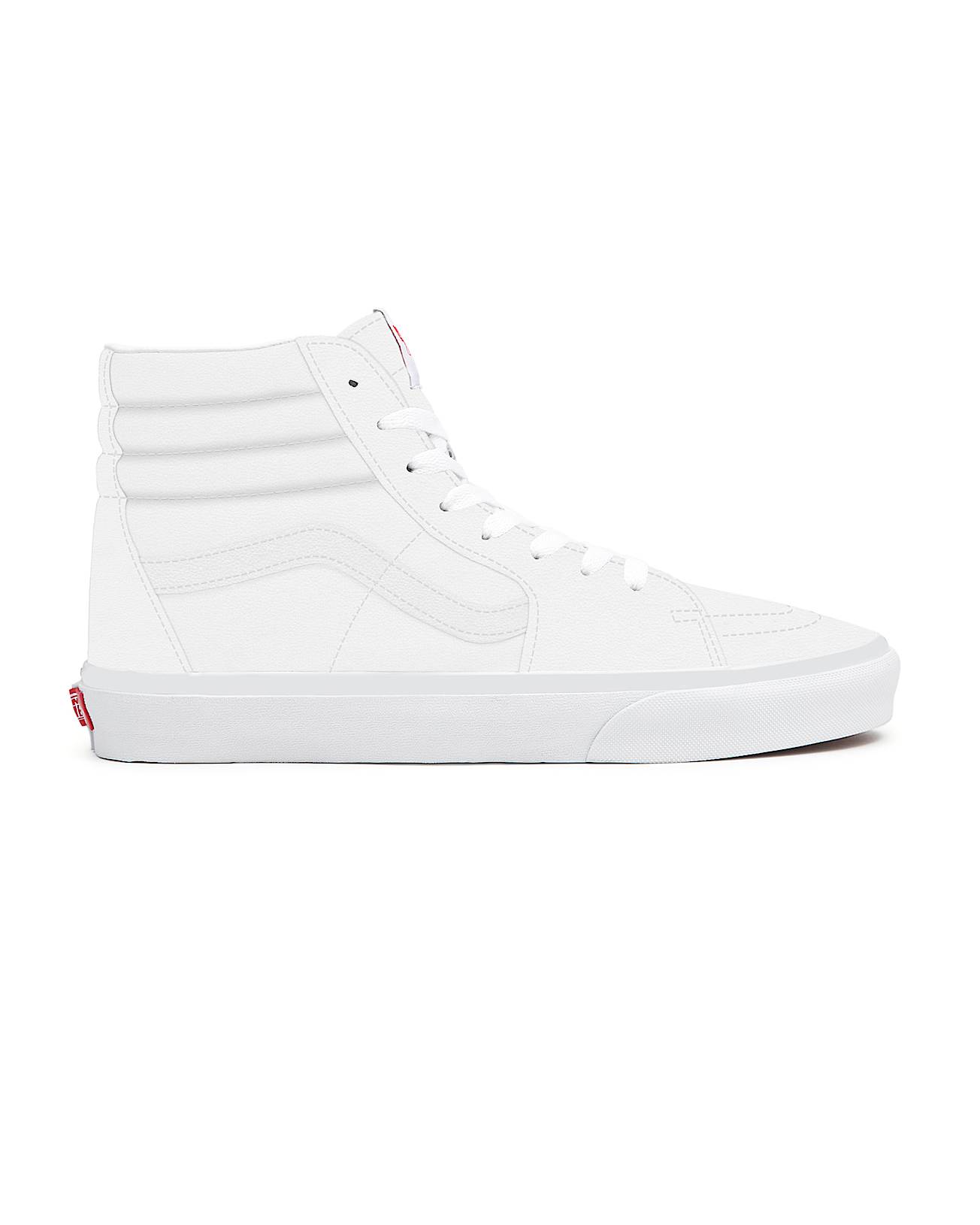 Total White Leather Sk8-Hi personalizzate a calzata ampia - 2