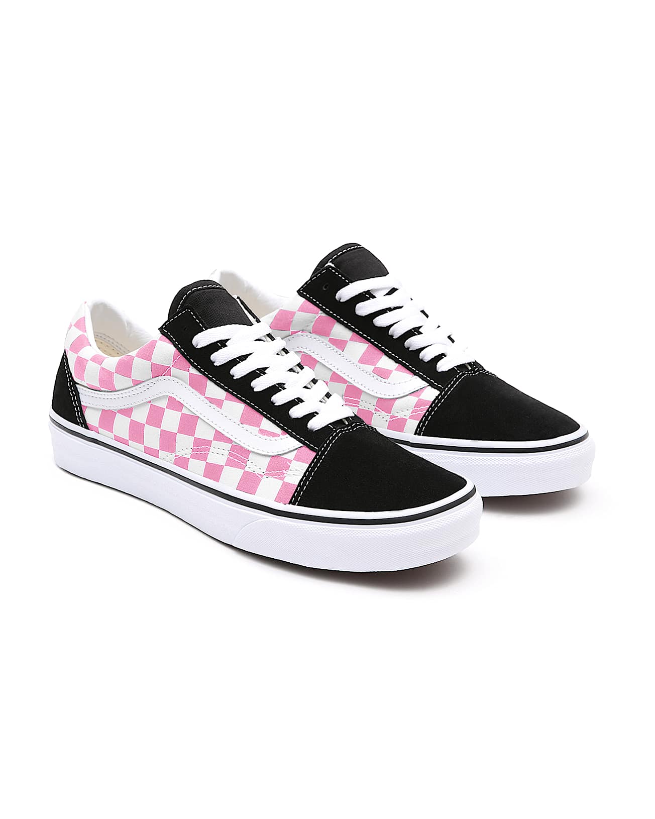 Personalisierbare Pink Checkerboard Old Skool