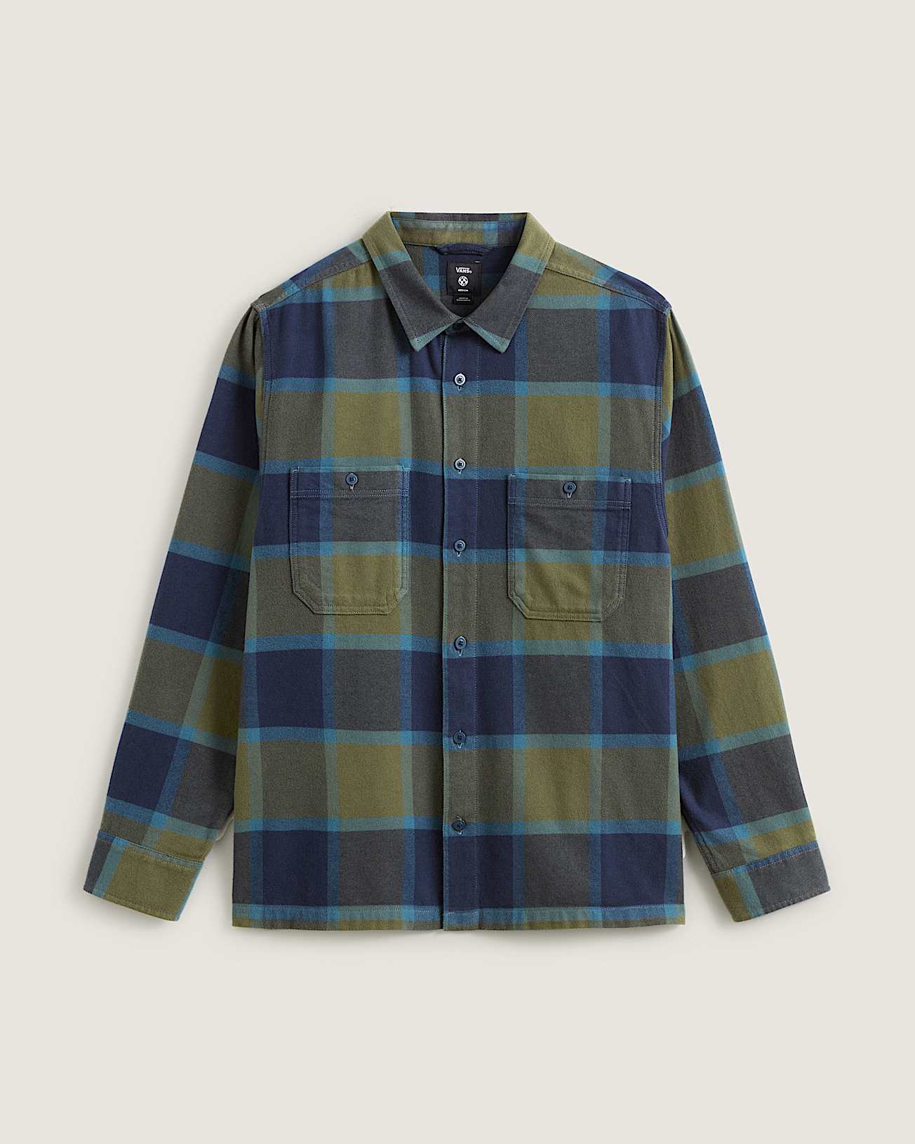 Chemise en flanelle de coton et laine pour homme
