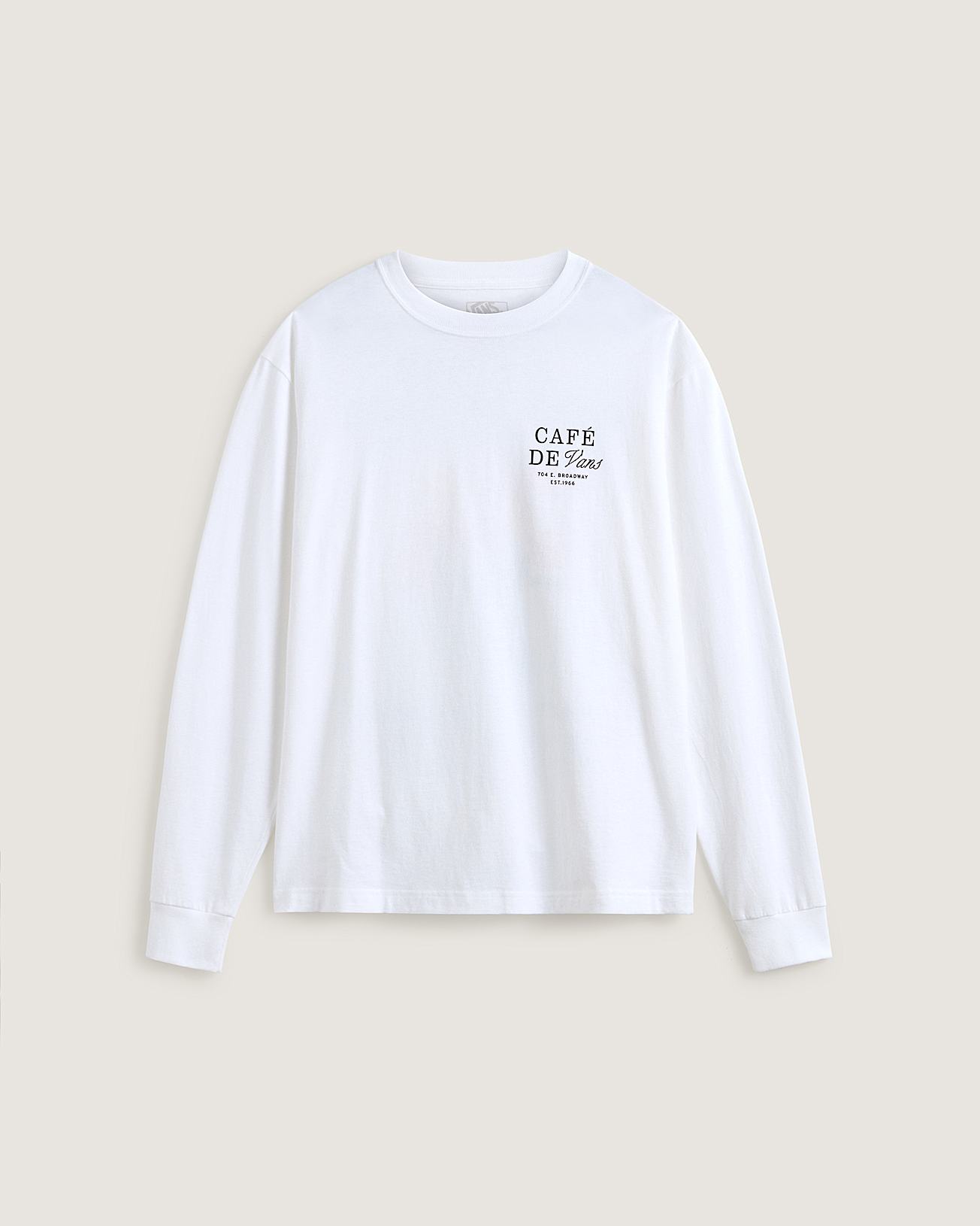 VR × LAPKARU L/S TEE / WHITE Café Vans Long Sleeve T-shirt in White| Vans SE