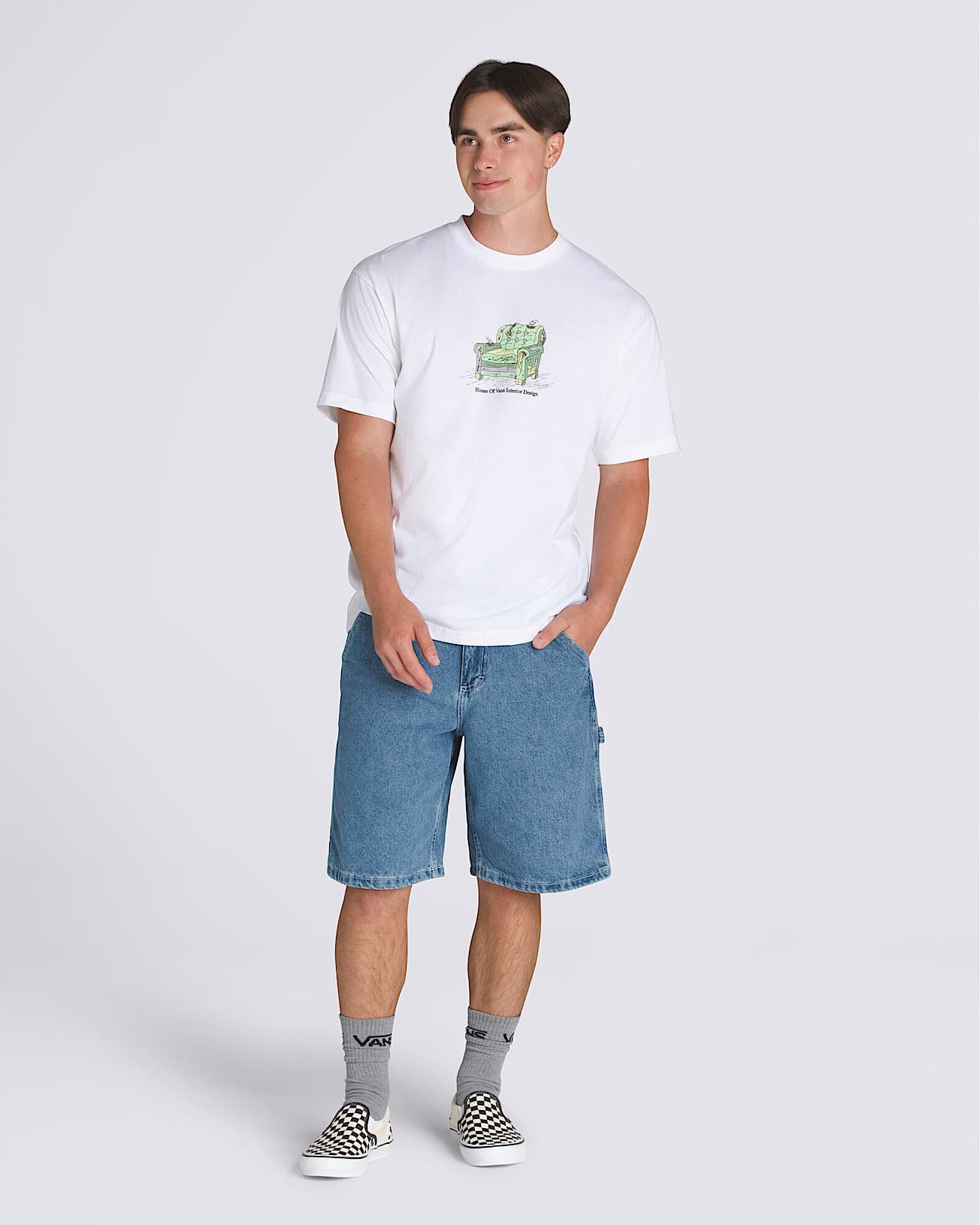 Drill Chore Loose Denim Shorts - 2