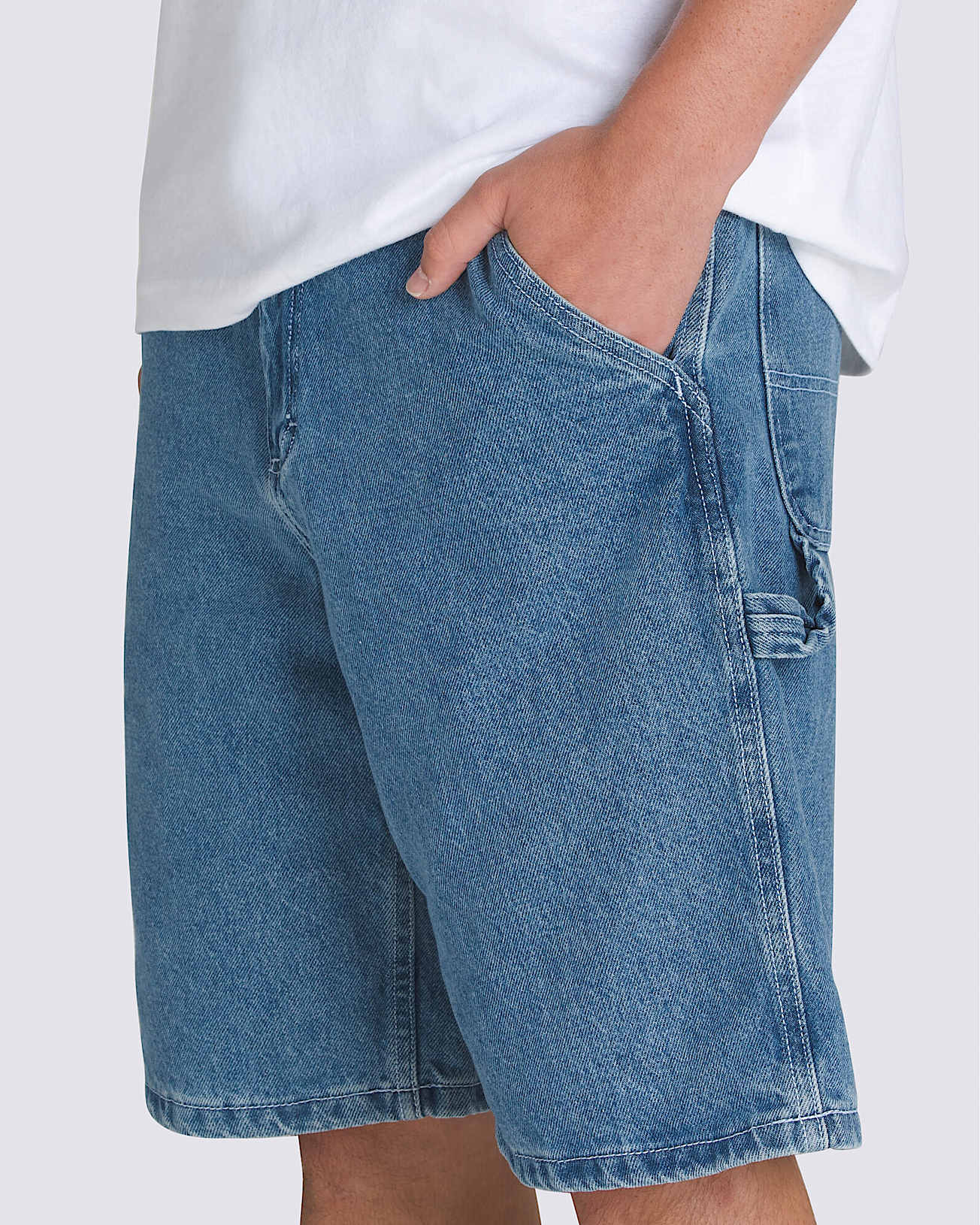 Drill Chore Loose Denim Shorts - 4