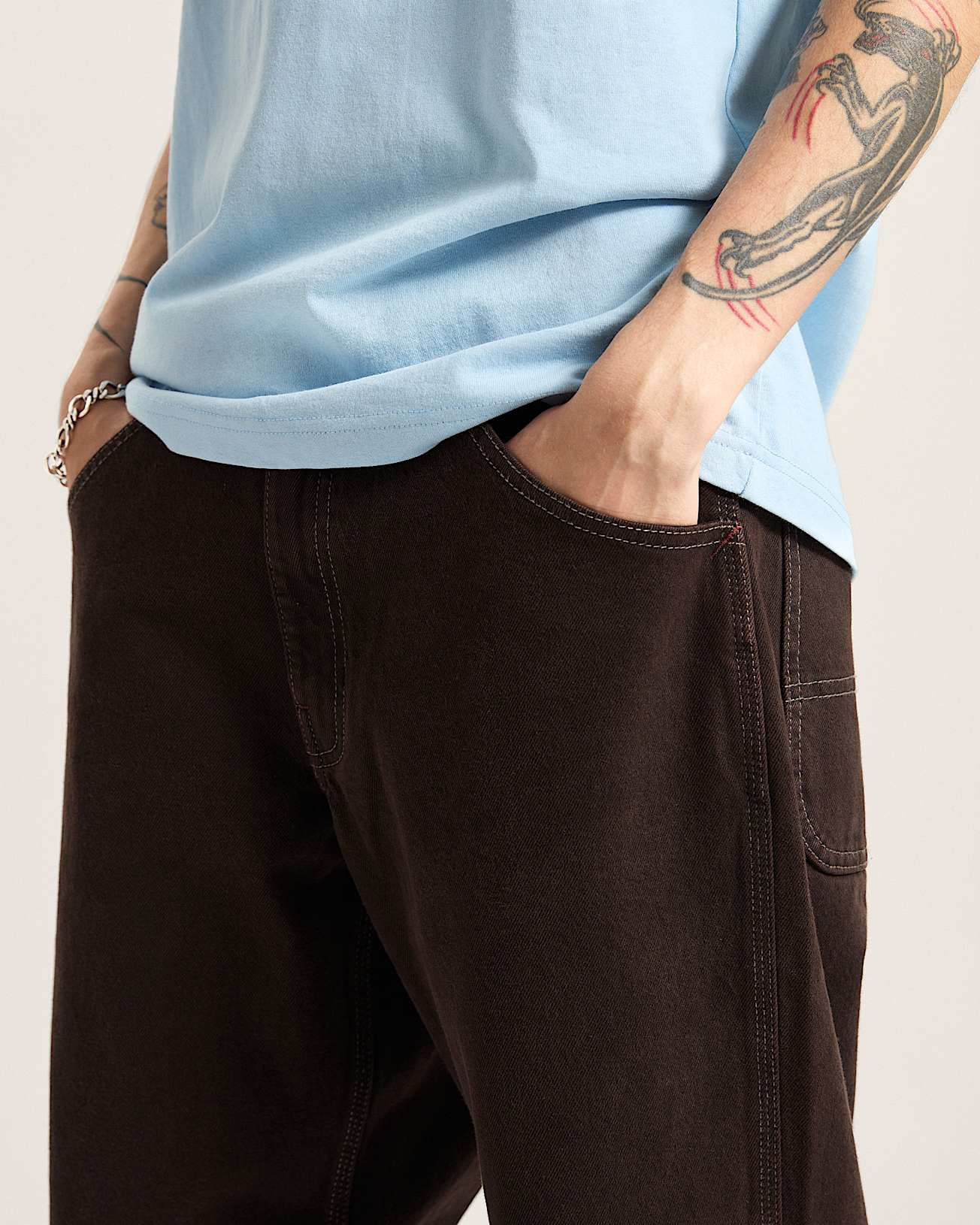 Skate Check-5 Loose Denim Trousers