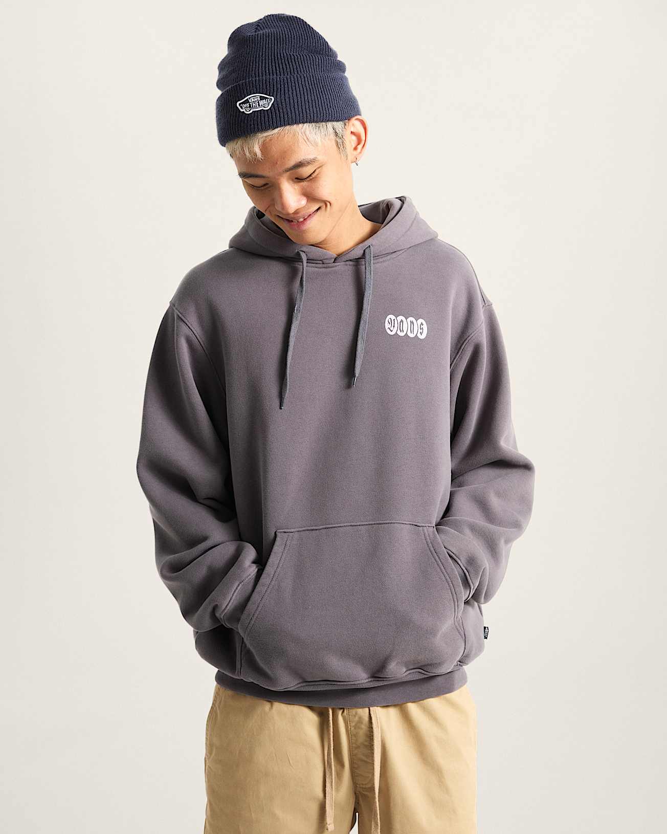 【VANS】 ★ Loose Fit Pullover Hoodie ★ Grey Vans Hoodie Style 76 II Loose Ft HD - grey (light grey heather)