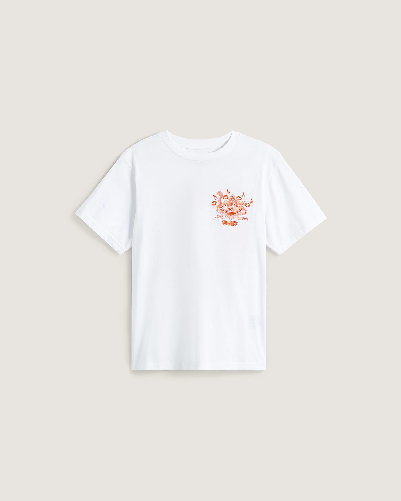 うっちゃん　 Kids Scratched Records T-Shirt (8-14 Years) in White| Vans UK